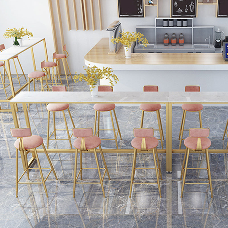 Glam Style Counter Stool Upholstered Low Back Bar Stool with Gold Frame Clearhalo 'Bar Furniture' 'Bar Stools' 'bar_stools' 'furn' 'furn_bar_stools' 'Furniture' 'Kitchen & Dining Furniture' 6371193