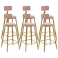 Glam Style Counter Stool Upholstered Low Back Bar Stool with Gold Frame Pink 6 Piece Set Clearhalo 'Bar Furniture' 'Bar Stools' 'bar_stools' 'furn' 'furn_bar_stools' 'Furniture' 'Kitchen & Dining Furniture' 6371194