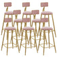 Glam Style Counter Stool Upholstered Low Back Bar Stool with Gold Frame Pink 8 Piece Set Clearhalo 'Bar Furniture' 'Bar Stools' 'bar_stools' 'furn' 'furn_bar_stools' 'Furniture' 'Kitchen & Dining Furniture' 6371195