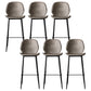 Contemporary Faux Leather Counter Stool Low Back Stool with Black Frame Grey 6 Piece Set Clearhalo 'Bar Furniture' 'Bar Stools' 'bar_stools' 'furn' 'furn_bar_stools' 'Furniture' 'Kitchen & Dining Furniture' 6371266