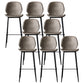 Contemporary Faux Leather Counter Stool Low Back Stool with Black Frame Grey 8 Piece Set Clearhalo 'Bar Furniture' 'Bar Stools' 'bar_stools' 'furn' 'furn_bar_stools' 'Furniture' 'Kitchen & Dining Furniture' 6371269