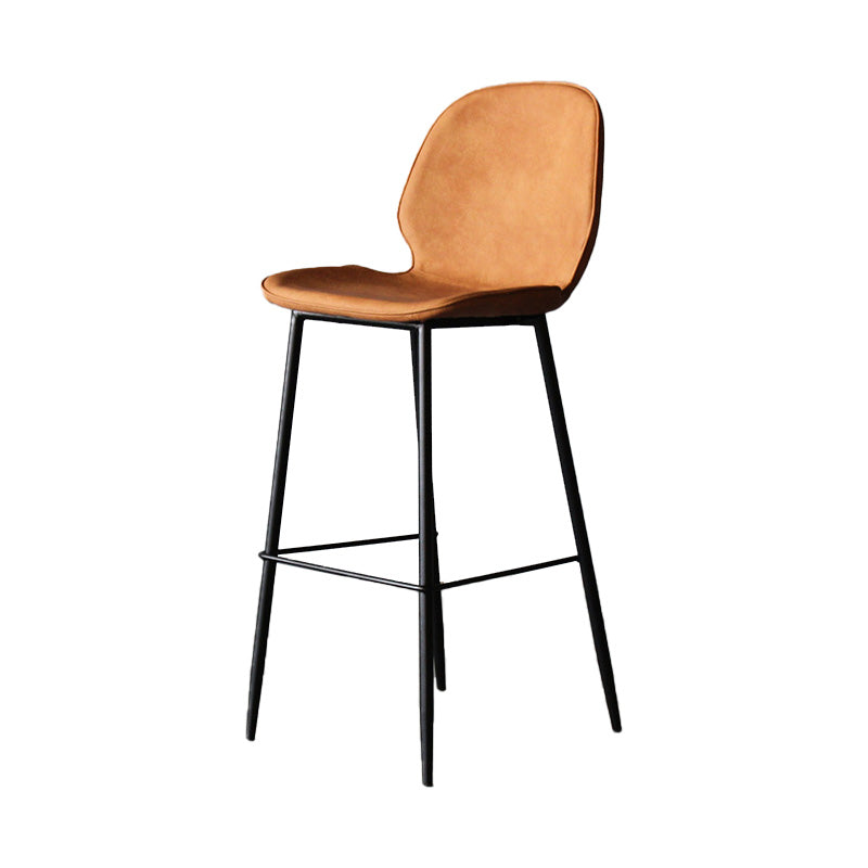 Contemporary Faux Leather Counter Stool Low Back Stool with Black Frame Clearhalo 'Bar Furniture' 'Bar Stools' 'bar_stools' 'furn' 'furn_bar_stools' 'Furniture' 'Kitchen & Dining Furniture' 6371270