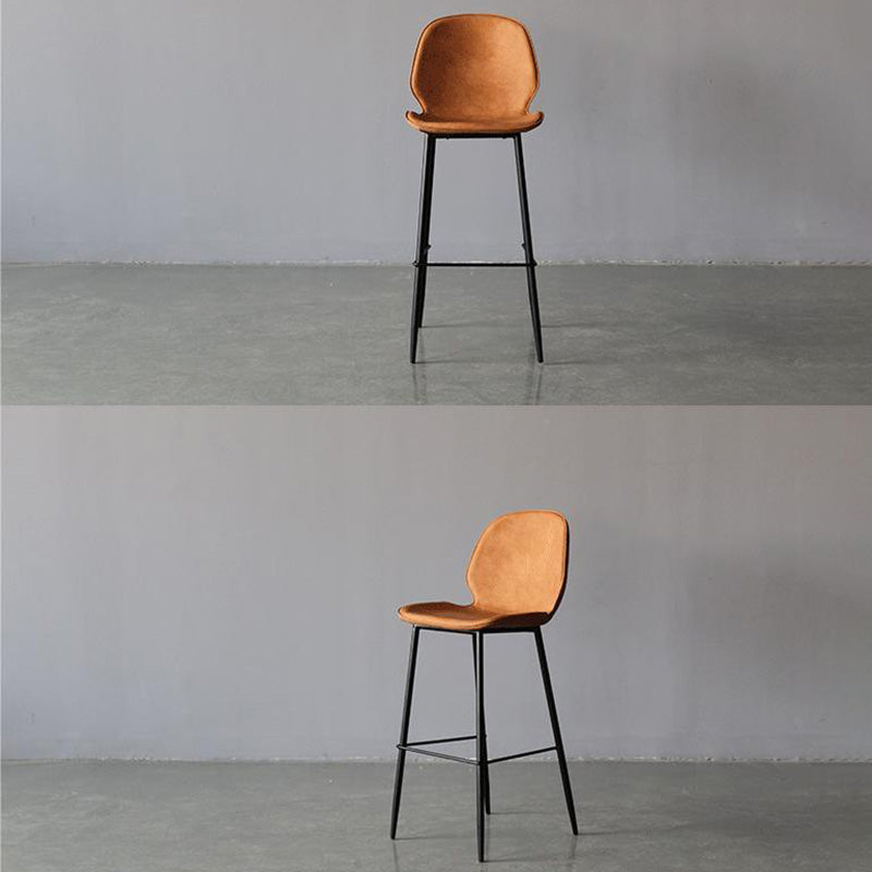 Contemporary Faux Leather Counter Stool Low Back Stool with Black Frame Clearhalo 'Bar Furniture' 'Bar Stools' 'bar_stools' 'furn' 'furn_bar_stools' 'Furniture' 'Kitchen & Dining Furniture' 6371274