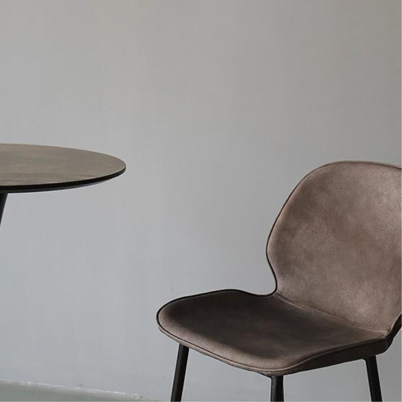 Contemporary Faux Leather Counter Stool Low Back Stool with Black Frame Clearhalo 'Bar Furniture' 'Bar Stools' 'bar_stools' 'furn' 'furn_bar_stools' 'Furniture' 'Kitchen & Dining Furniture' 6371277