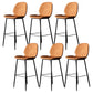 Contemporary Faux Leather Counter Stool Low Back Stool with Black Frame Orange 6 Piece Set Clearhalo 'Bar Furniture' 'Bar Stools' 'bar_stools' 'furn' 'furn_bar_stools' 'Furniture' 'Kitchen & Dining Furniture' 6371283