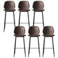 Contemporary Faux Leather Counter Stool Low Back Stool with Black Frame Brown 6 Piece Set Clearhalo 'Bar Furniture' 'Bar Stools' 'bar_stools' 'furn' 'furn_bar_stools' 'Furniture' 'Kitchen & Dining Furniture' 6371289