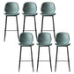 Contemporary Faux Leather Counter Stool Low Back Stool with Black Frame Blue 6 Piece Set Clearhalo 'Bar Furniture' 'Bar Stools' 'bar_stools' 'furn' 'furn_bar_stools' 'Furniture' 'Kitchen & Dining Furniture' 6371293