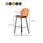 Contemporary Faux Leather Counter Stool Low Back Stool with Black Frame Clearhalo 'Bar Furniture' 'Bar Stools' 'bar_stools' 'furn' 'furn_bar_stools' 'Furniture' 'Kitchen & Dining Furniture' 6371295