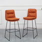 Modern Faux Leather Counter Stool Bar-height Bar Stool with Black Frame Clearhalo 'Bar Furniture' 'Bar Stools' 'bar_stools' 'furn' 'furn_bar_stools' 'Furniture' 'Kitchen & Dining Furniture' 6371297