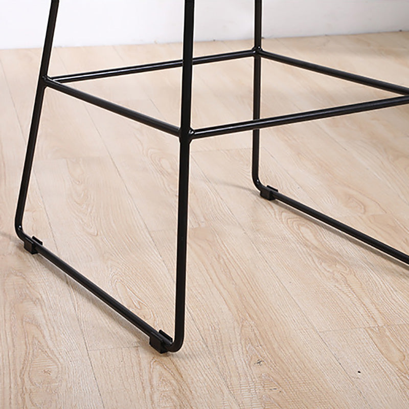 Modern Faux Leather Counter Stool Bar-height Bar Stool with Black Frame Clearhalo 'Bar Furniture' 'Bar Stools' 'bar_stools' 'furn' 'furn_bar_stools' 'Furniture' 'Kitchen & Dining Furniture' 6371308