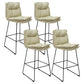 Modern Faux Leather Counter Stool Bar-height Bar Stool with Black Frame White 4 Piece Set Clearhalo 'Bar Furniture' 'Bar Stools' 'bar_stools' 'furn' 'furn_bar_stools' 'Furniture' 'Kitchen & Dining Furniture' 6371311