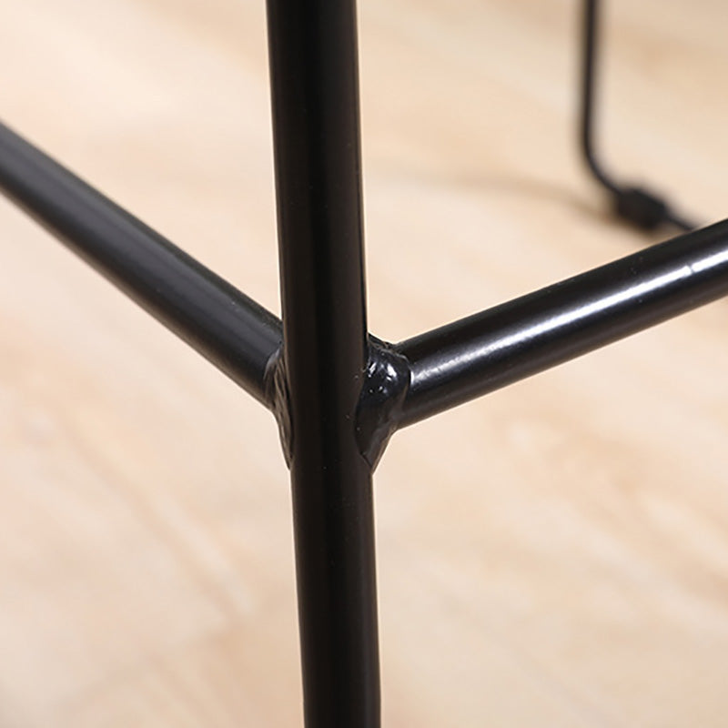 Modern Faux Leather Counter Stool Bar-height Bar Stool with Black Frame Clearhalo 'Bar Furniture' 'Bar Stools' 'bar_stools' 'furn' 'furn_bar_stools' 'Furniture' 'Kitchen & Dining Furniture' 6371313