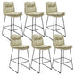 Modern Faux Leather Counter Stool Bar-height Bar Stool with Black Frame White 6 Piece Set Clearhalo 'Bar Furniture' 'Bar Stools' 'bar_stools' 'furn' 'furn_bar_stools' 'Furniture' 'Kitchen & Dining Furniture' 6371314