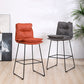 Modern Faux Leather Counter Stool Bar-height Bar Stool with Black Frame Clearhalo 'Bar Furniture' 'Bar Stools' 'bar_stools' 'furn' 'furn_bar_stools' 'Furniture' 'Kitchen & Dining Furniture' 6371317