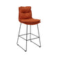 Modern Faux Leather Counter Stool Bar-height Bar Stool with Black Frame Orange 1 Piece Clearhalo 'Bar Furniture' 'Bar Stools' 'bar_stools' 'furn' 'furn_bar_stools' 'Furniture' 'Kitchen & Dining Furniture' 6371318