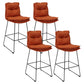 Modern Faux Leather Counter Stool Bar-height Bar Stool with Black Frame Orange 4 Piece Set Clearhalo 'Bar Furniture' 'Bar Stools' 'bar_stools' 'furn' 'furn_bar_stools' 'Furniture' 'Kitchen & Dining Furniture' 6371321