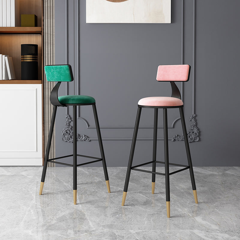 Tabouret de bar de style contemporain Tabouret de bar rond à dossier bas avec pieds en métal