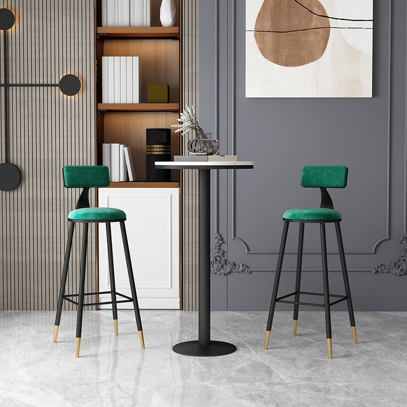 Tabouret de bar de style contemporain Tabouret de bar rond à dossier bas avec pieds en métal