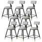Tabouret de bar de style contemporain Tabouret de bar rond à dossier bas avec pieds en métal