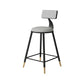 Tabouret de bar de style contemporain Tabouret de bar rond à dossier bas avec pieds en métal
