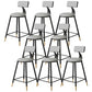 Tabouret de bar de style contemporain Tabouret de bar rond à dossier bas avec pieds en métal