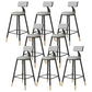 Tabouret de bar de style contemporain Tabouret de bar rond à dossier bas avec pieds en métal
