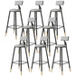 Tabouret de bar de style contemporain Tabouret de bar rond à dossier bas avec pieds en métal