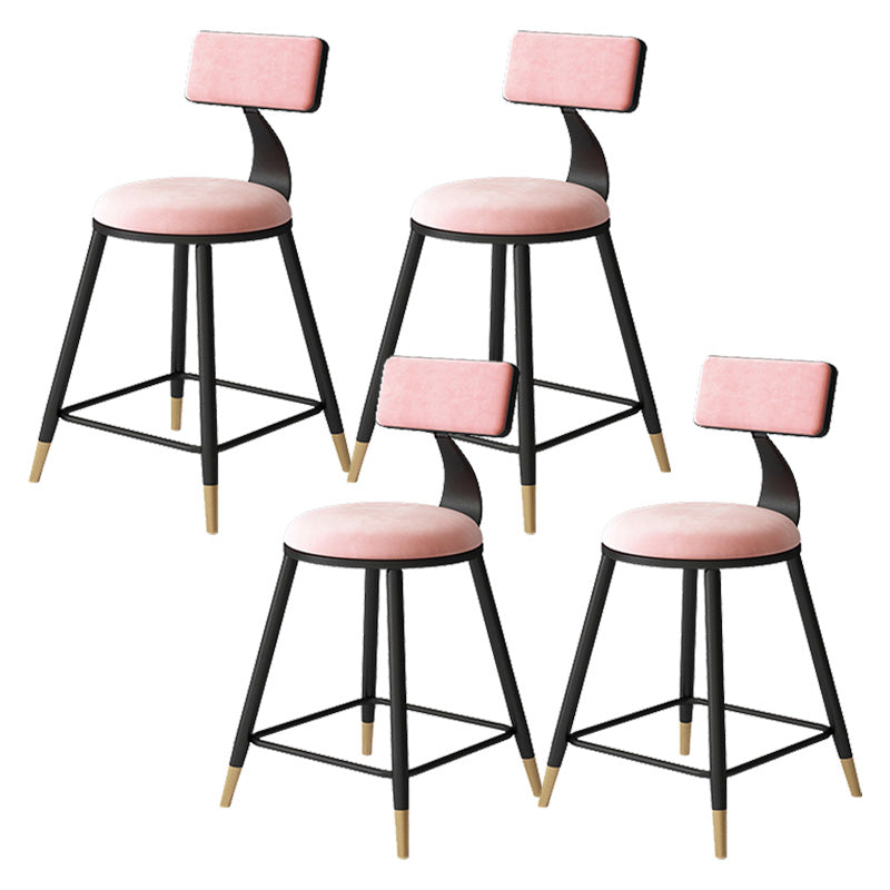 Tabouret de bar de style contemporain Tabouret de bar rond à dossier bas avec pieds en métal