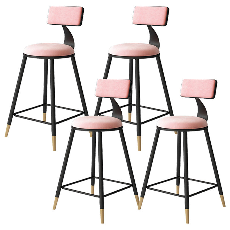 Tabouret de bar de style contemporain Tabouret de bar rond à dossier bas avec pieds en métal
