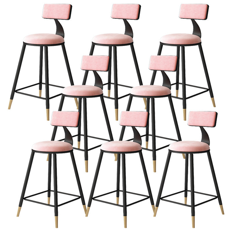 Tabouret de bar de style contemporain Tabouret de bar rond à dossier bas avec pieds en métal