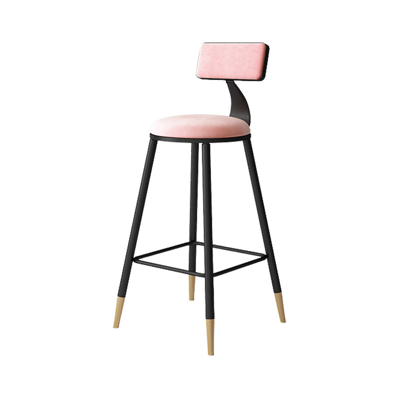 Tabouret de bar de style contemporain Tabouret de bar rond à dossier bas avec pieds en métal