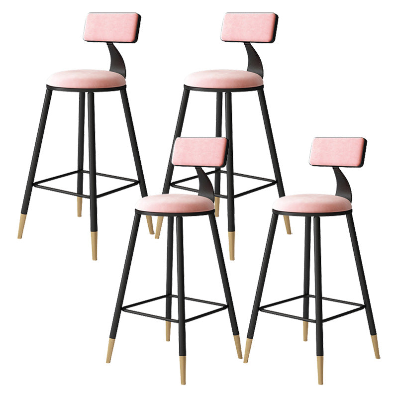 Tabouret de bar de style contemporain Tabouret de bar rond à dossier bas avec pieds en métal