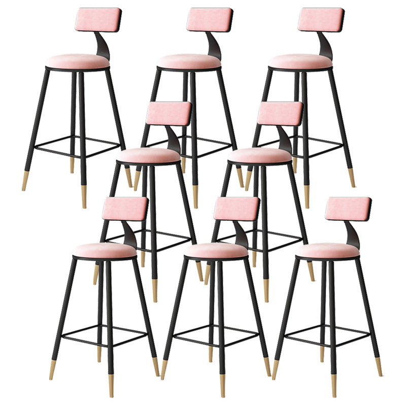 Tabouret de bar de style contemporain Tabouret de bar rond à dossier bas avec pieds en métal