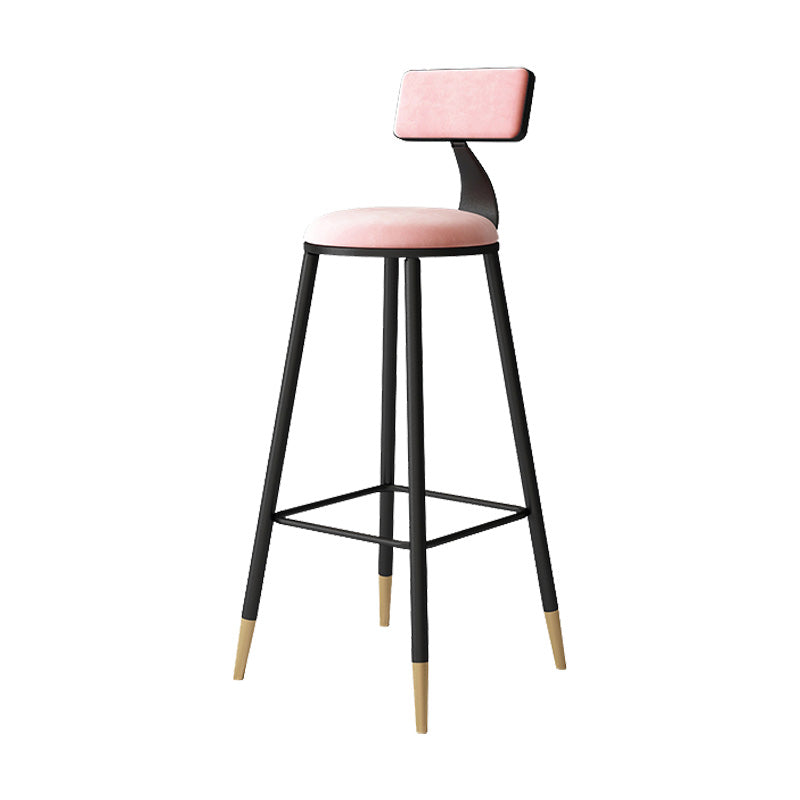 Tabouret de bar de style contemporain Tabouret de bar rond à dossier bas avec pieds en métal