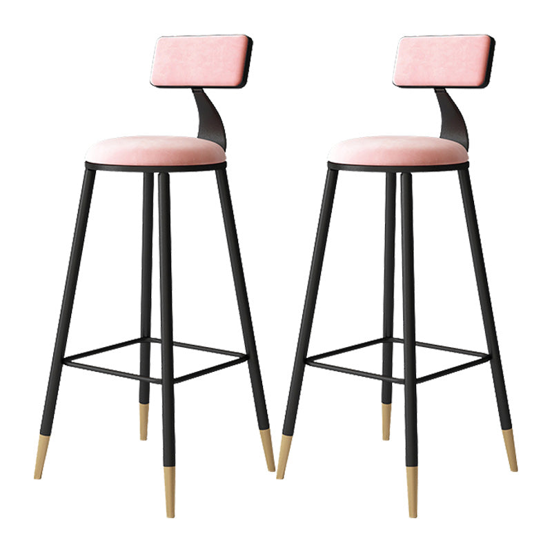 Tabouret de bar de style contemporain Tabouret de bar rond à dossier bas avec pieds en métal