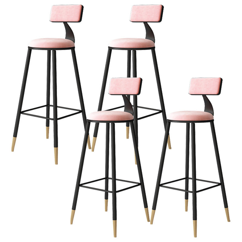 Tabouret de bar de style contemporain Tabouret de bar rond à dossier bas avec pieds en métal