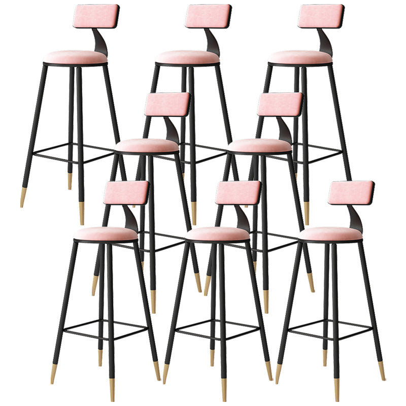 Tabouret de bar de style contemporain Tabouret de bar rond à dossier bas avec pieds en métal