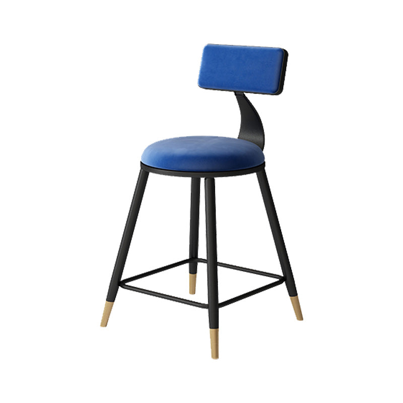Tabouret de bar de style contemporain Tabouret de bar rond à dossier bas avec pieds en métal