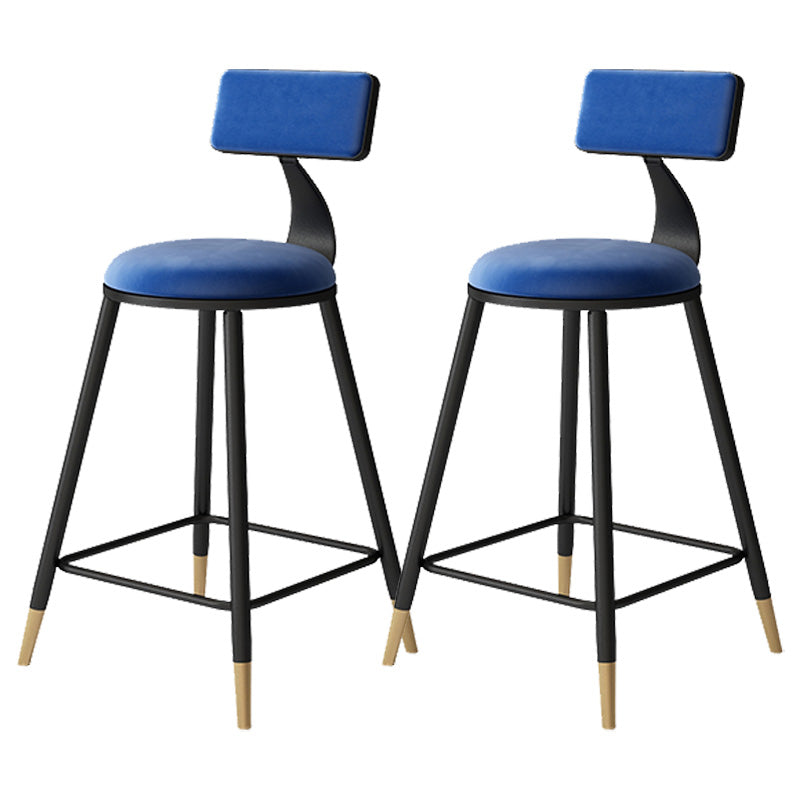 Tabouret de bar de style contemporain Tabouret de bar rond à dossier bas avec pieds en métal