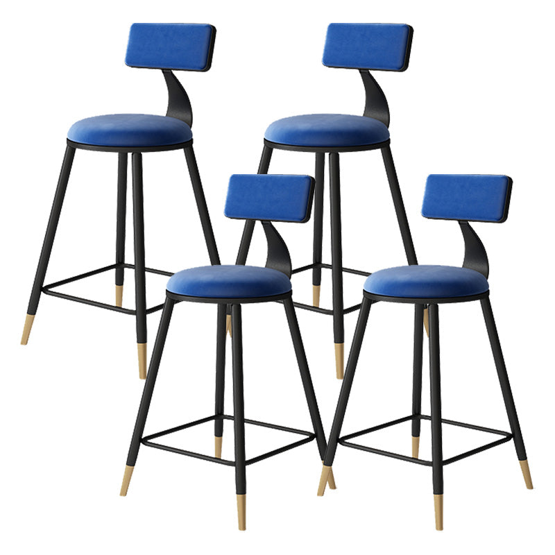 Tabouret de bar de style contemporain Tabouret de bar rond à dossier bas avec pieds en métal
