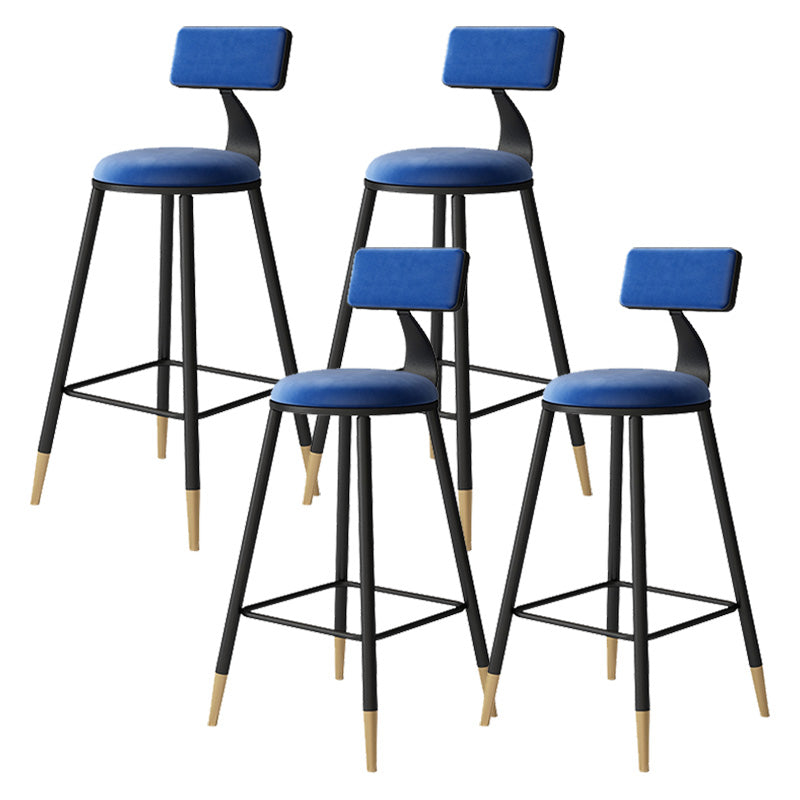 Tabouret de bar de style contemporain Tabouret de bar rond à dossier bas avec pieds en métal