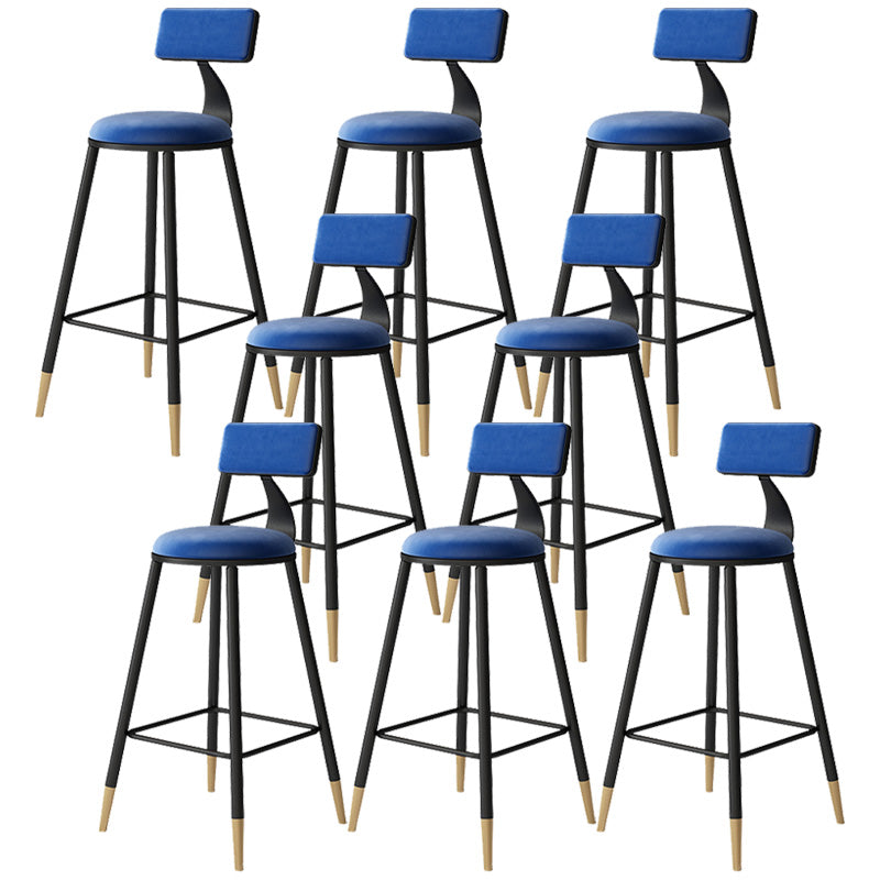 Tabouret de bar de style contemporain Tabouret de bar rond à dossier bas avec pieds en métal