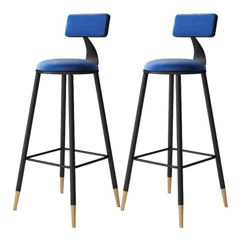Tabouret de bar de style contemporain Tabouret de bar rond à dossier bas avec pieds en métal