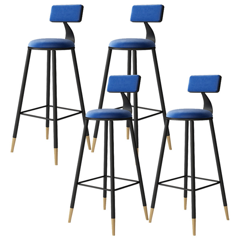 Tabouret de bar de style contemporain Tabouret de bar rond à dossier bas avec pieds en métal
