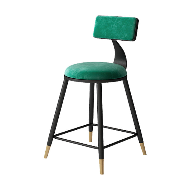 Tabouret de bar de style contemporain Tabouret de bar rond à dossier bas avec pieds en métal