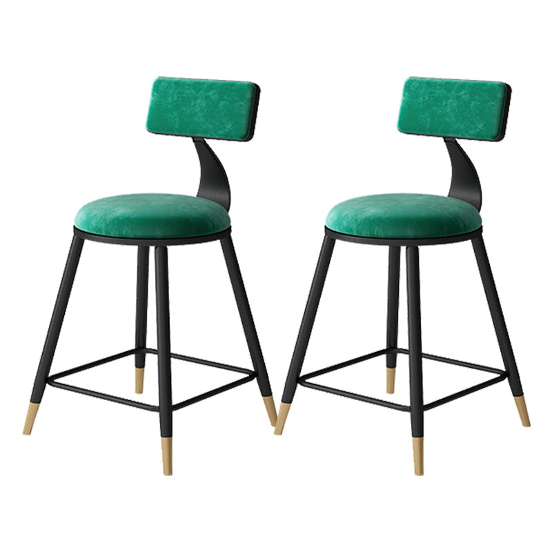 Tabouret de bar de style contemporain Tabouret de bar rond à dossier bas avec pieds en métal