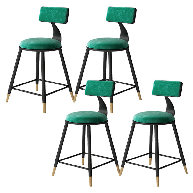Tabouret de bar de style contemporain Tabouret de bar rond à dossier bas avec pieds en métal