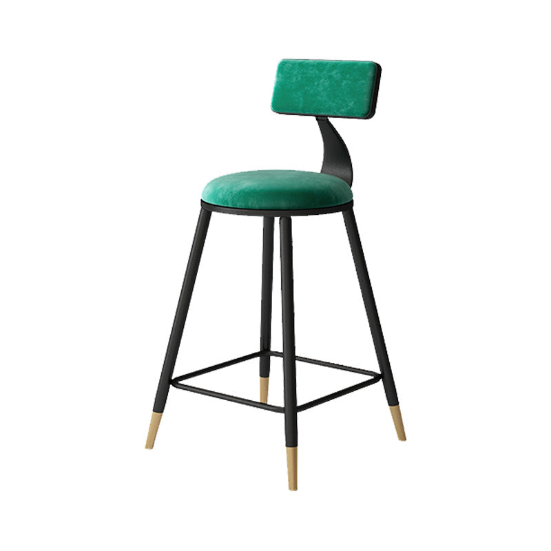 Tabouret de bar de style contemporain Tabouret de bar rond à dossier bas avec pieds en métal