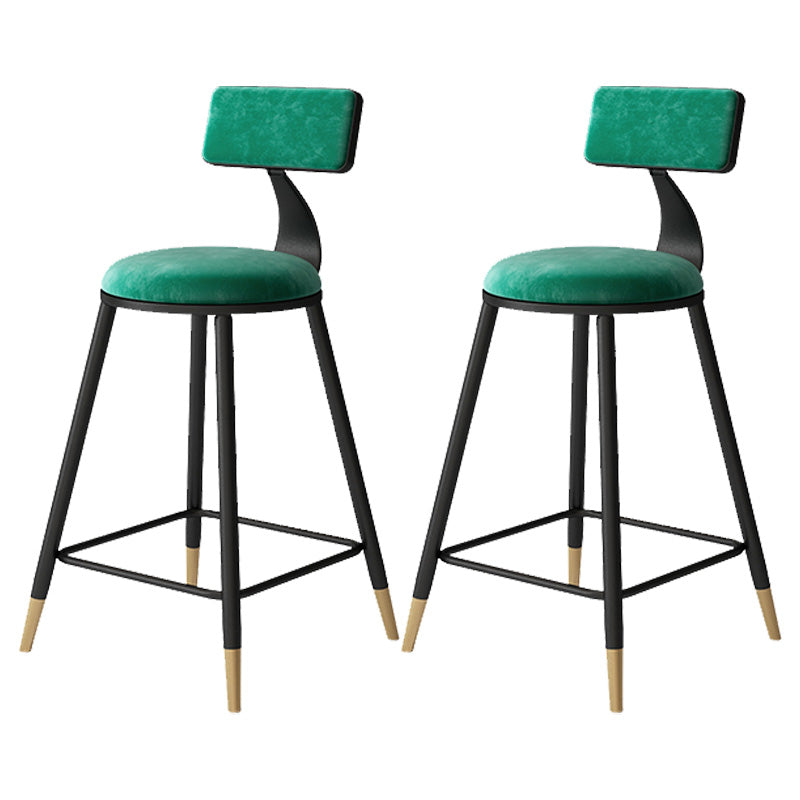 Tabouret de bar de style contemporain Tabouret de bar rond à dossier bas avec pieds en métal