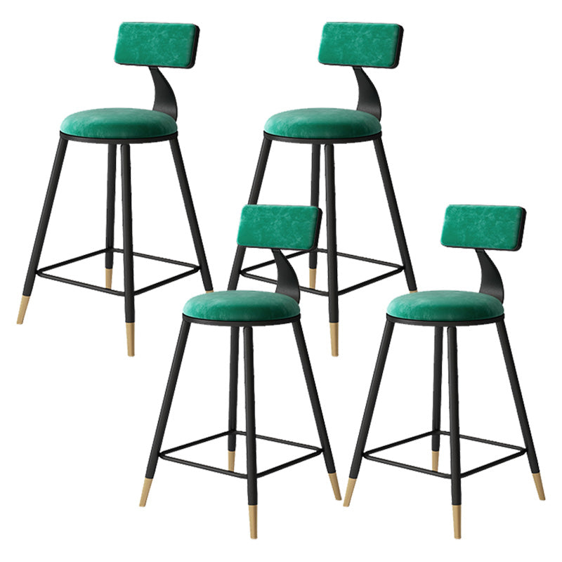 Tabouret de bar de style contemporain Tabouret de bar rond à dossier bas avec pieds en métal